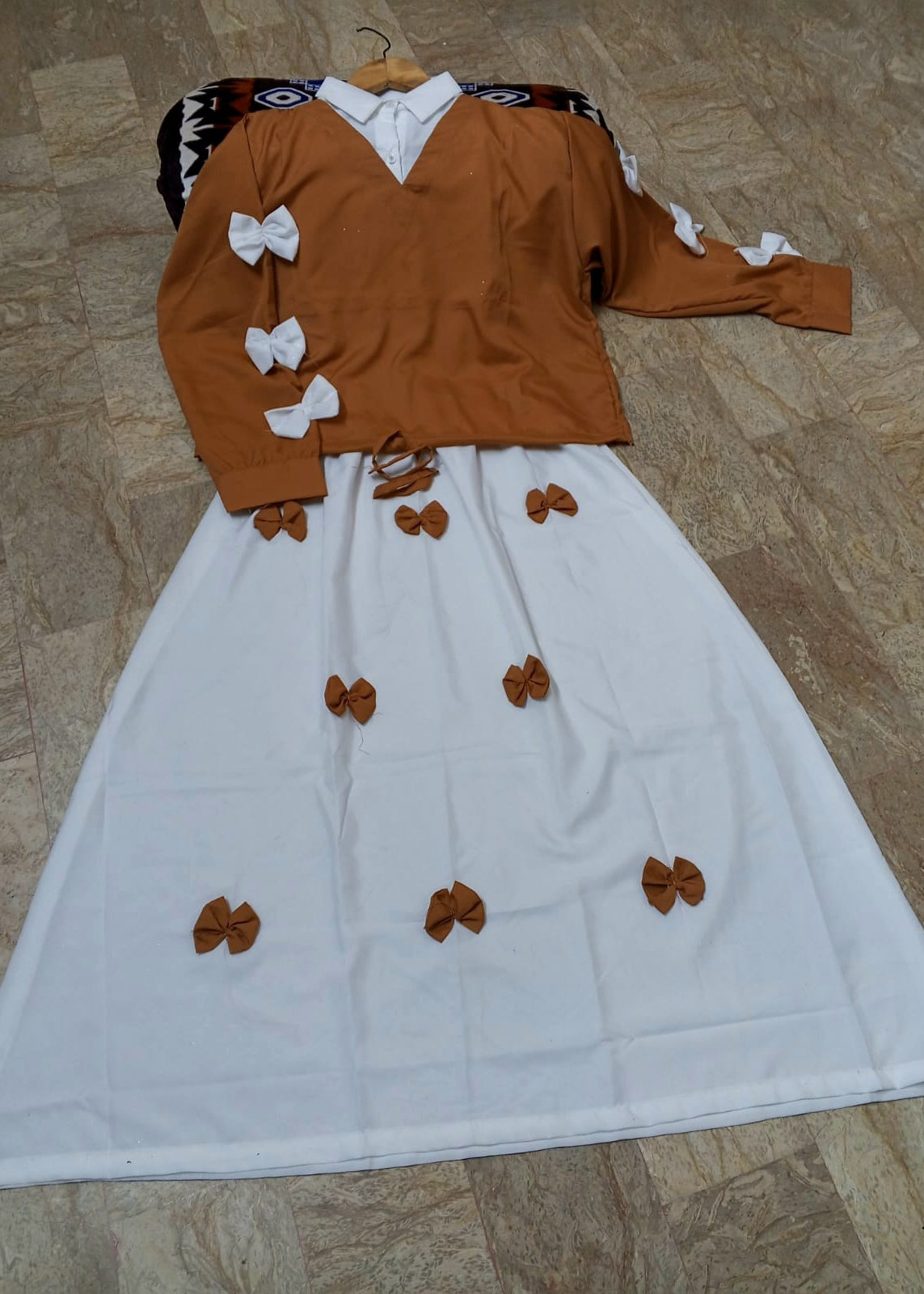 Elegant Bow Maxi 2PC Party Wear Set for Women | Chic Formal Dress