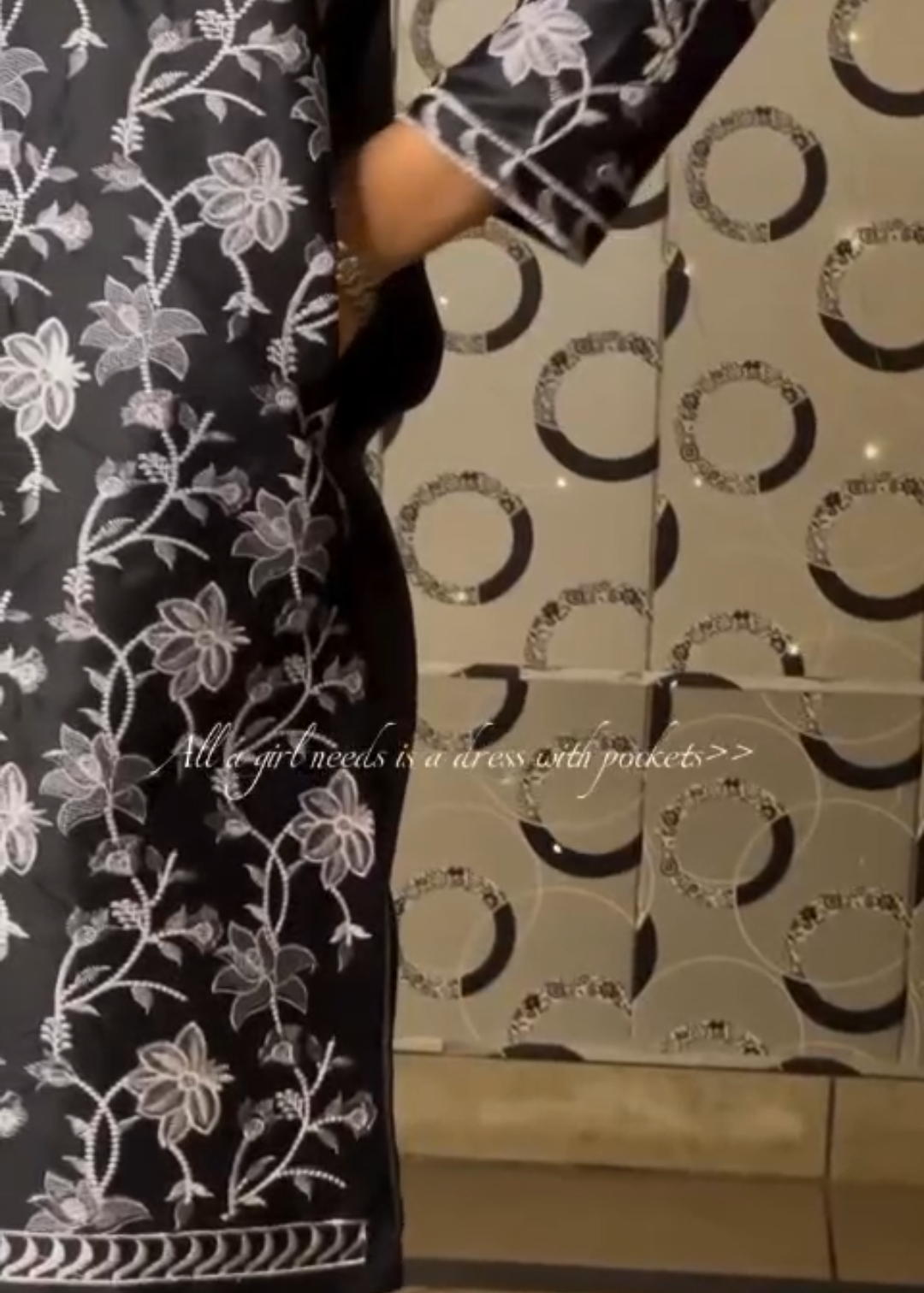 White Grey Thread Embroidered Gown Set