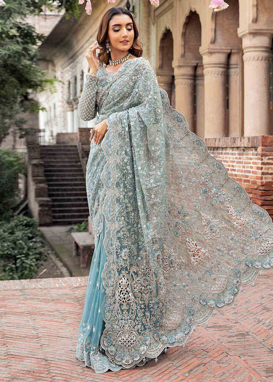 Maria B Embroidered Net Saree – Elegance Redefined ✨ - Shiwani Apparels