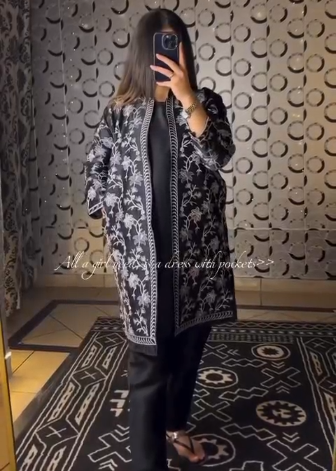 White Grey Thread Embroidered Gown Set