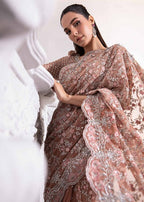 Maria B Embroidered Net Saree – Elegance Redefined ✨ - Shiwani Apparels