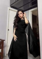 Chiffon Royal Grace Cape Shawl Dress - Shiwani Apparels