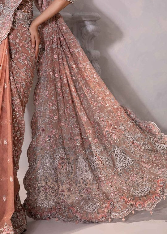 Maria B Embroidered Net Saree – Elegance Redefined ✨ - Shiwani Apparels