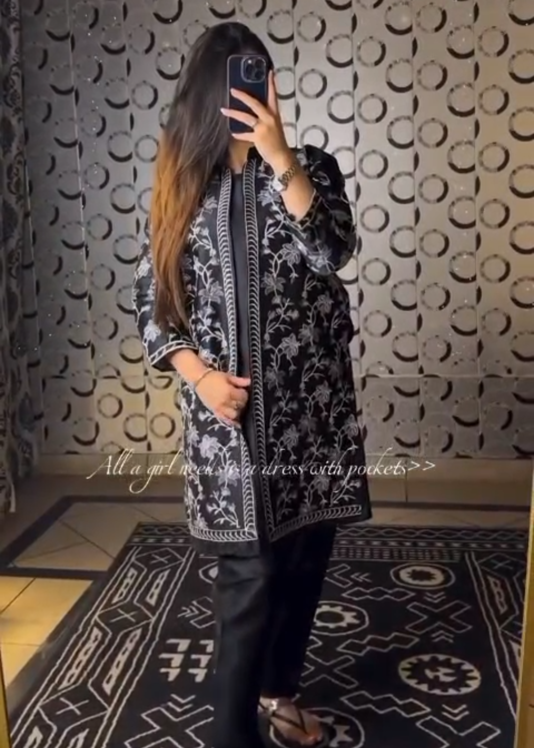 White Grey Thread Embroidered Gown Set